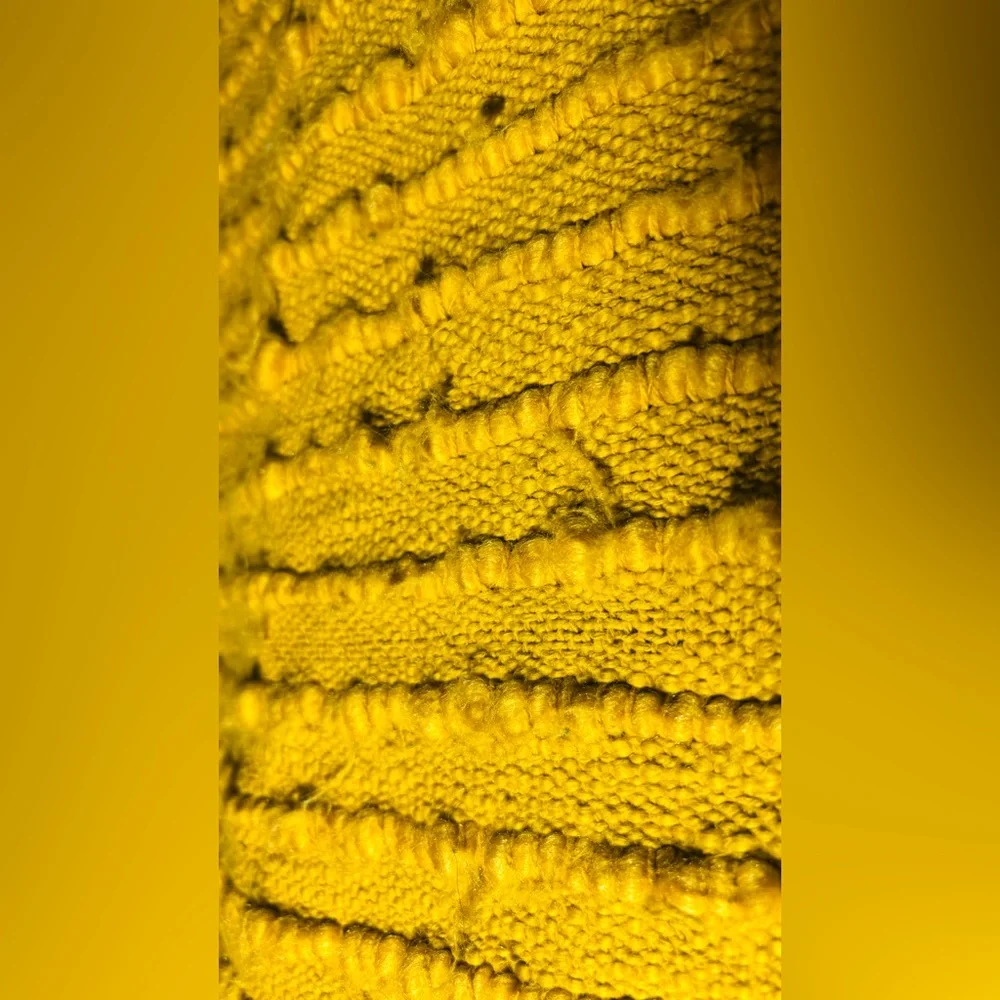 West Elm Mustard Yellow Textured Throw Blanket | Cotton Blend | Boho Decor